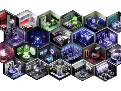 space miniature room Low-poly 3D model