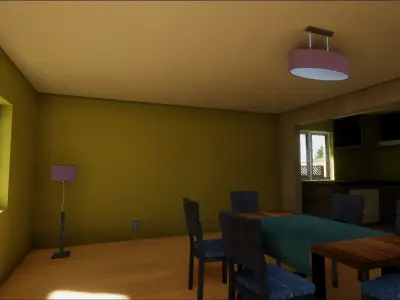 Set of interior lamps Low-poly 3D model