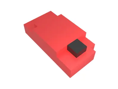 Voxel Mouse v1 002 Low-poly 3D model