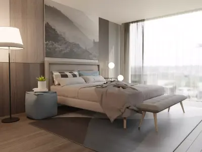 Interior Bedroom Design Scene 3D model
