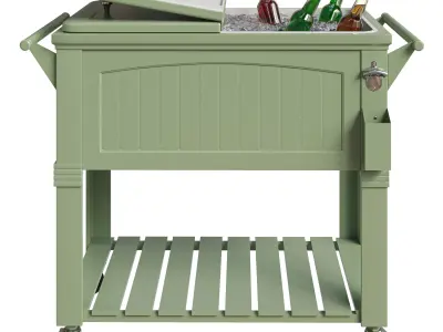 Permasteel 80 Quarts Wheeled Serving StationCart 3D model