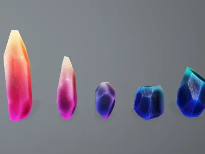 Crystal Set Low-poly 3D model