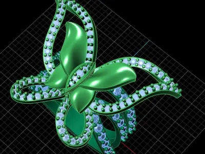 Diamond Ring for Women 3D print model 6