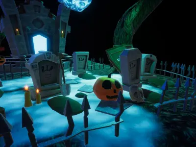 Halloween spooky Low poly Game ready assets Unity Low-poly 3D model