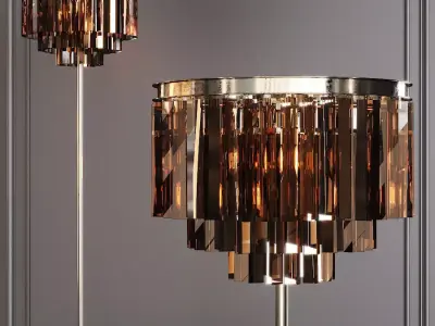 RH 1920S ODEON SMOKE GLASS FLOOR LAMP 3-TIER Nickel 3D model