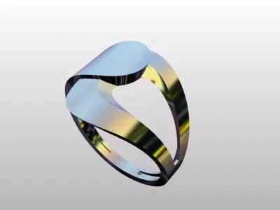Modern Sculptural Adjustable Ring 3DM STL 3D print model 6