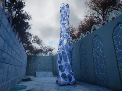 Organic Tower - voronoi Building 3D model