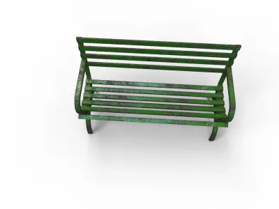 Very Old Street Bench Terror Low-poly 3D model