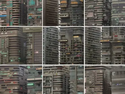futuristic facades texture pack 01 - 424 textures Texture