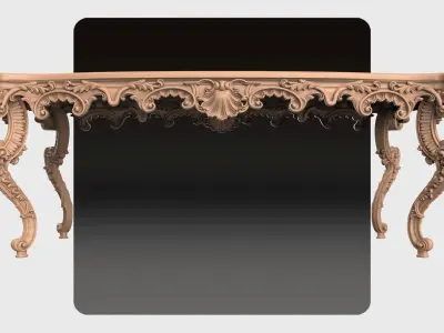 Carved dinner table for CNC 04 3D model
