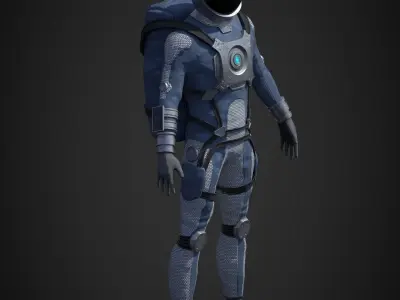 Space man Low-poly 3D model