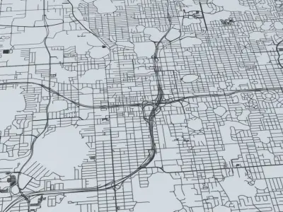 Orlando Road Network and Streets 3D model