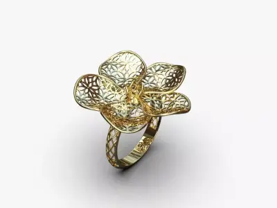 Light floral ring 3D print model