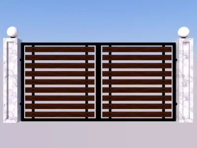 3d Gate wooden Free 3D model