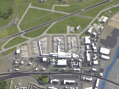 Glasgow - Airport - GLA Low-poly 3D model