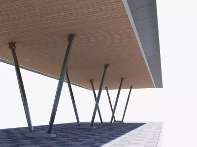 bus station Low-poly 3D model