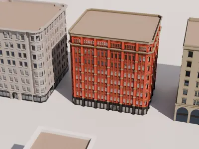 Low-Rise Classic Building Low-poly 3D model