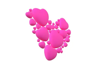 Combination Design Heart Icon v1 001 3D model