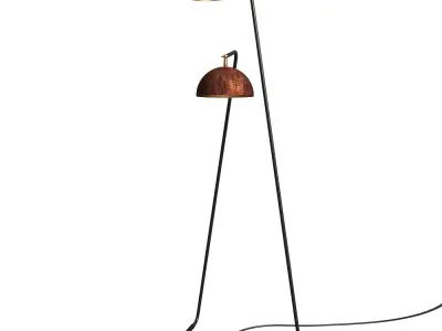 Modern Industrial Twin Dome Floor Lamp 3D model