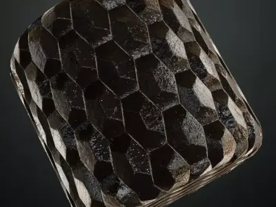 Cracked Slate Stone Pavement Tiles PBR Seamless Texture