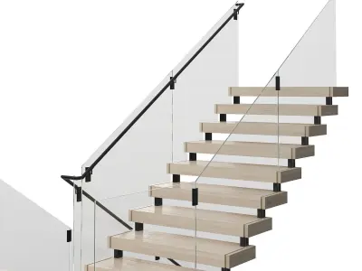 Modern stairs 9 3D model