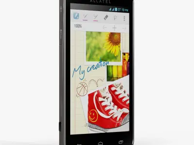 Alcatel One Touch 8000D Scribe Low-poly 3D model