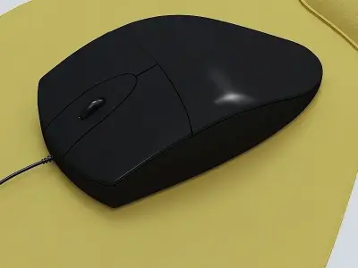 Mouse and Mouse Pad 3D model