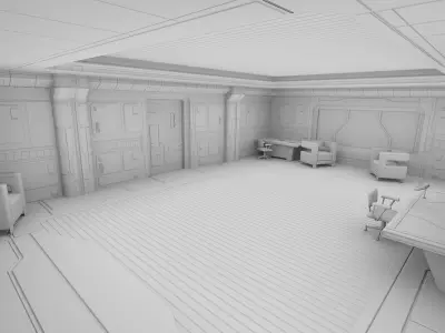 Sci Fi Apartment Scene 3D model