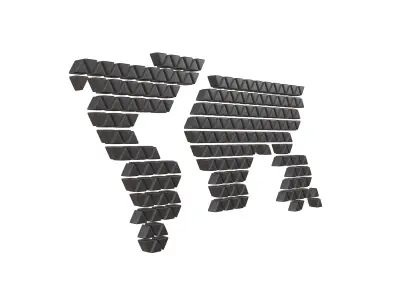 Earth Map Triangle Style v2 001 Low-poly 3D model