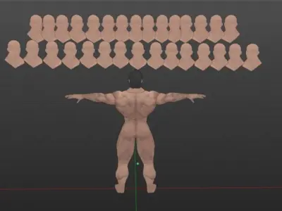 30 faces human male low poly for game development  Low-poly 3D model
