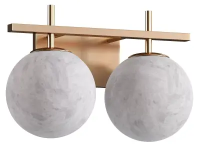 Bathroom Vanity Light With Round Shape Cloud Glass Shade 3D model