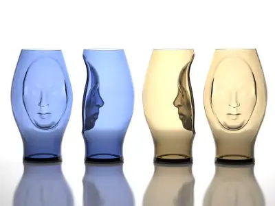 M three glass vases 3D model