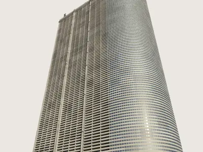 Building Skyscraper City Town Downtown Street Futuristic Utopia Low-poly 3D model