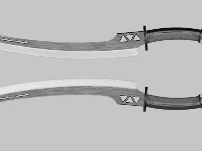Akhtar-Knife Low-poly 3D model