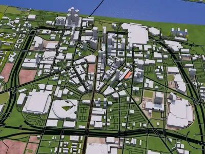 Denver City USA Low-poly 3D model