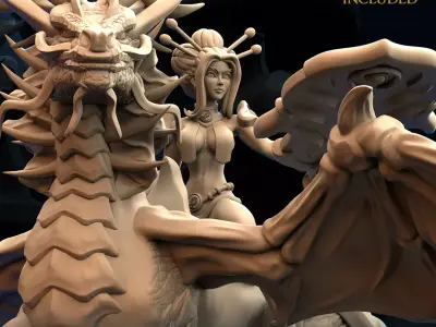 Oriental Dragon Empress of the Jade Breeze 3D print model