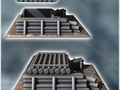 Modern semi-buried log bunker 9 - Modern WW2 WW1 World War Diaro 3D print model