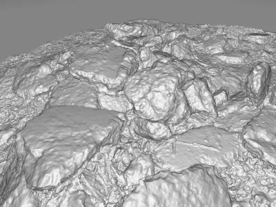 Rubble mound concrete 1 Low-poly 3D model