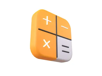 IOS Calculator Icon v2 001 Low-poly 3D model