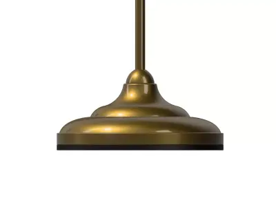 Classic Floor Lamp Brass Base with Fabric Shade 3D Model 3D model