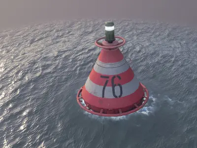 Buoy River RB-4-01 Turn Safe Water Mark Low-poly 3D model