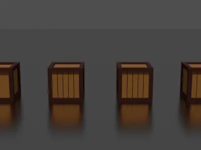 Wooden Boxes Pack Crate Low-Poly Free low-poly 3D model
