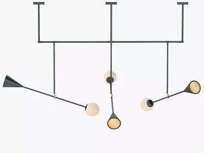 Trio Spear Light Contemporary Chandelier 3D model