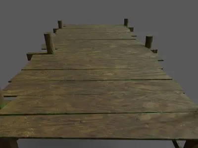 wooden jetty Low-poly 3D model