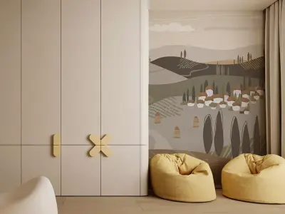 Modern Pastel Village Landscape Wallpaper Texture Pack  Texture