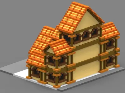 House Voxel - 33 Low-poly 3D model