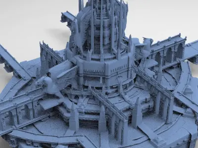 Medieval Lion Tower Fort 4 3D model
