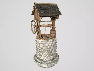 Stone Well Low-poly 3D model get