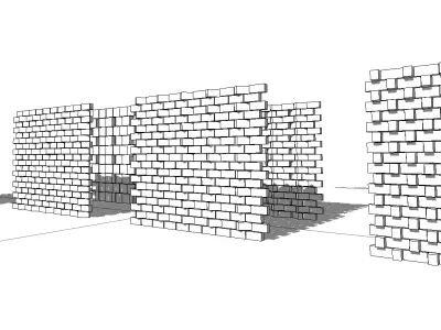Parametric Brick- Masonry Wall with various array options Low-poly 3D model