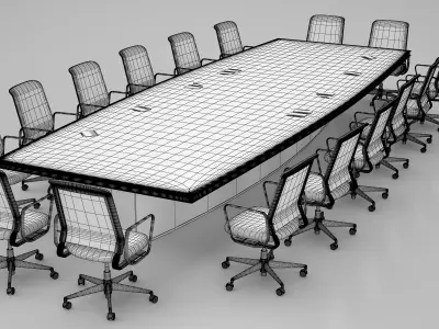 Conference Meeting Room Furniture 08 3D model